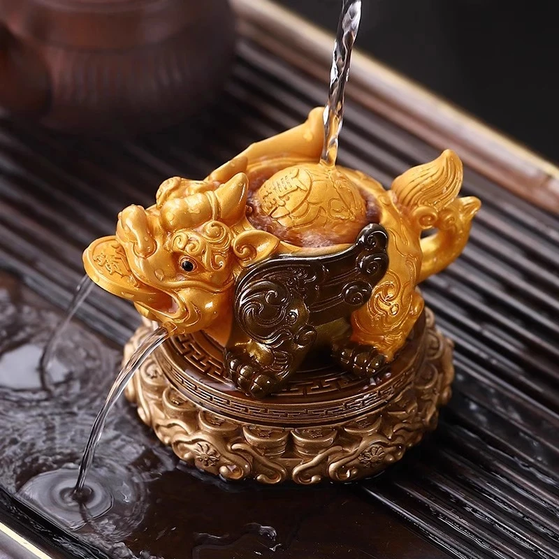 变色茶宠旋转貔貅茶台茶桌摆件装饰品金蟾茶从宠精品茶具摆设高档