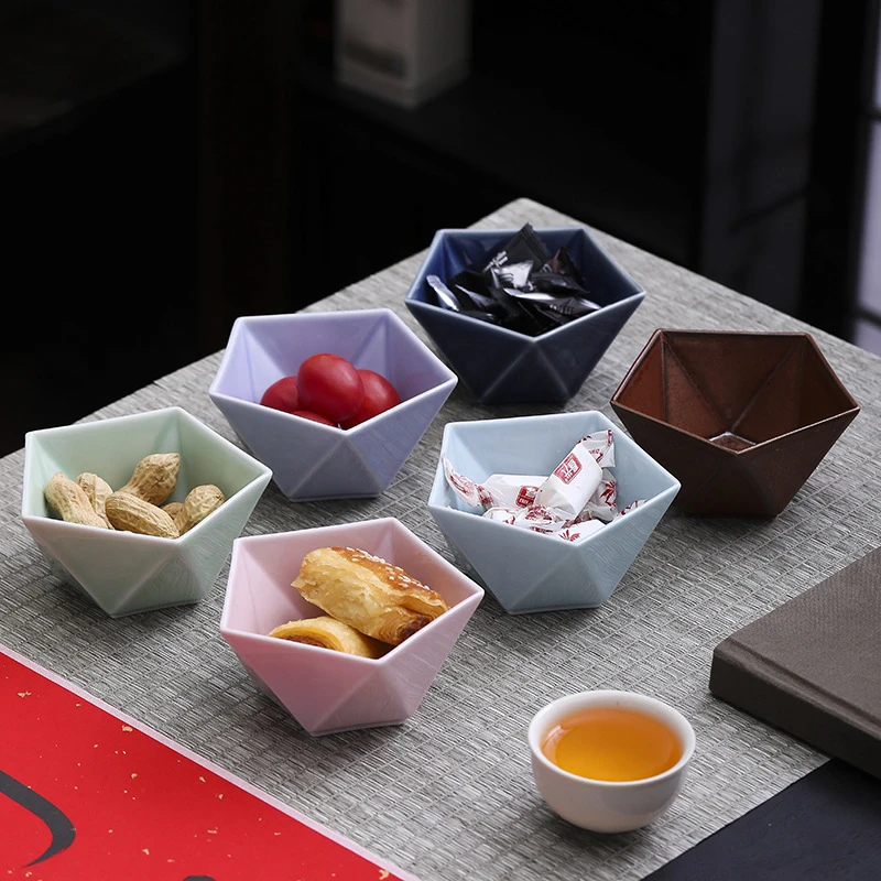 陶瓷高脚迷你茶点盘茶几干果坚果碟家用水果盘小号精致高足点心盘