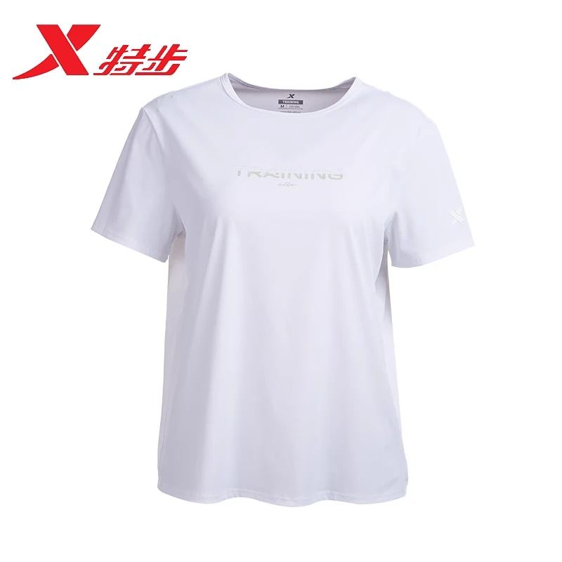 XTEP/特步女子夏新款运动透气速干圆领字母T恤977228010191
