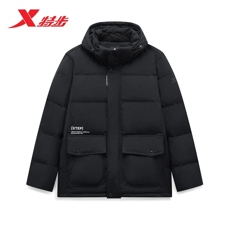 XTEP/特步男子连帽运动时尚休闲棉羽服977429190172