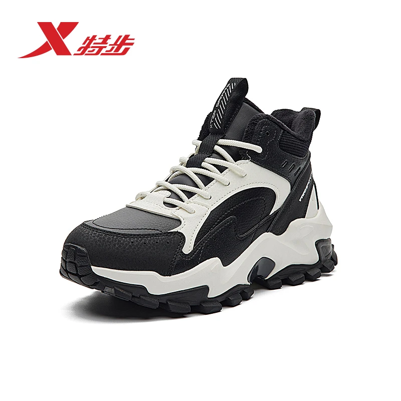 XTEP/特步女子加绒高帮百搭运动休闲大棉鞋977418370025