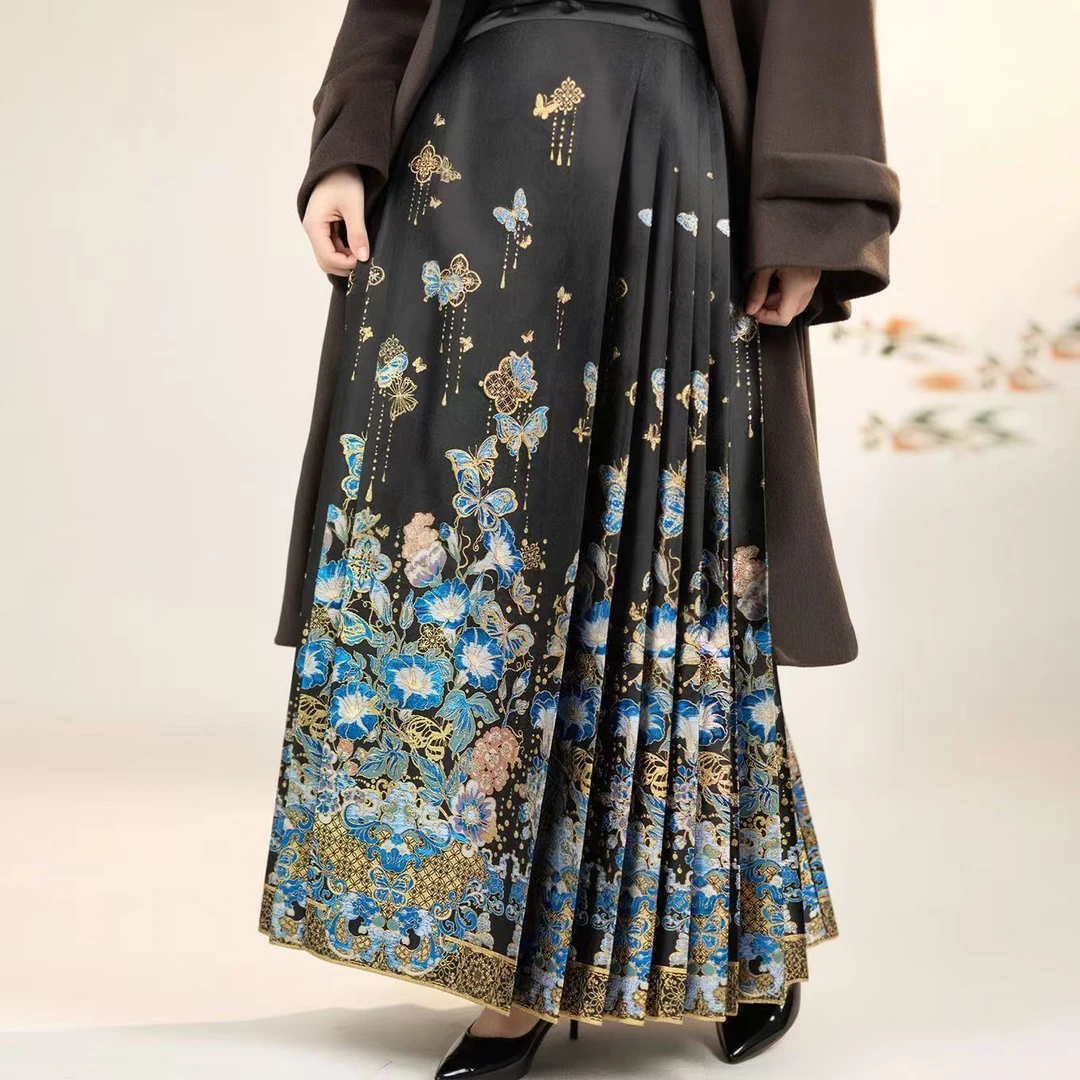 原创织金仿妆花马面裙新中式日常2024新款