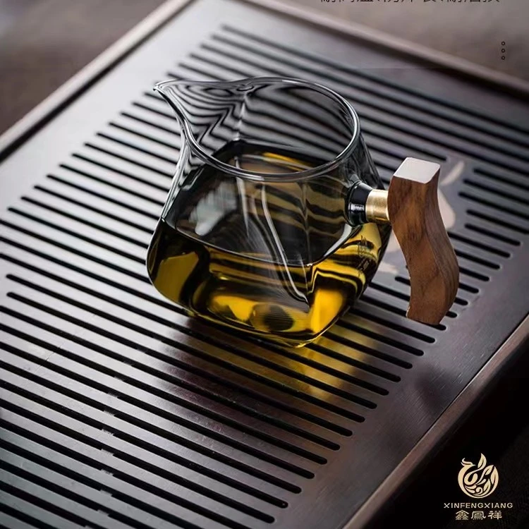 鑫凤祥木璃方韵杯透黑色高硼硅耐热玻璃茶具