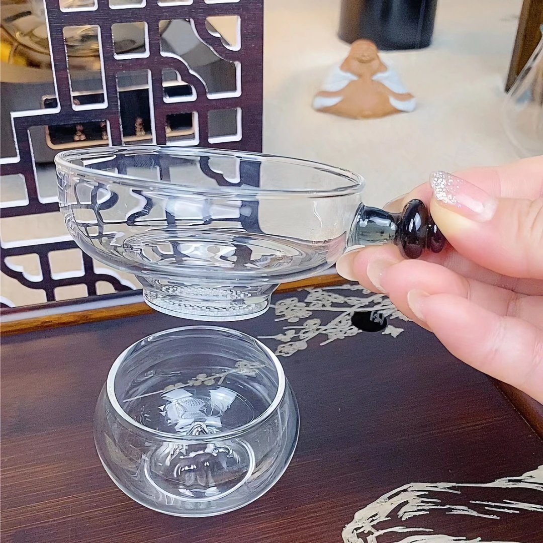 鑫凤祥如意玻璃茶漏高硼硅玻璃手工耐热玻璃茶具