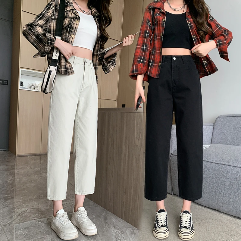 春季省钱风牛仔裤女2025直筒九分裤开春高腰显瘦直通牛仔裤港风