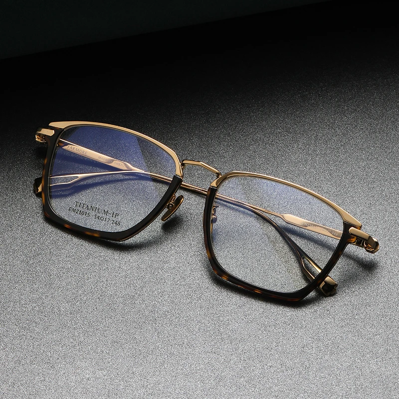 新款眼镜框 FM21015丸山正宏设计师复古方形双色拼接 纯钛眼镜架
