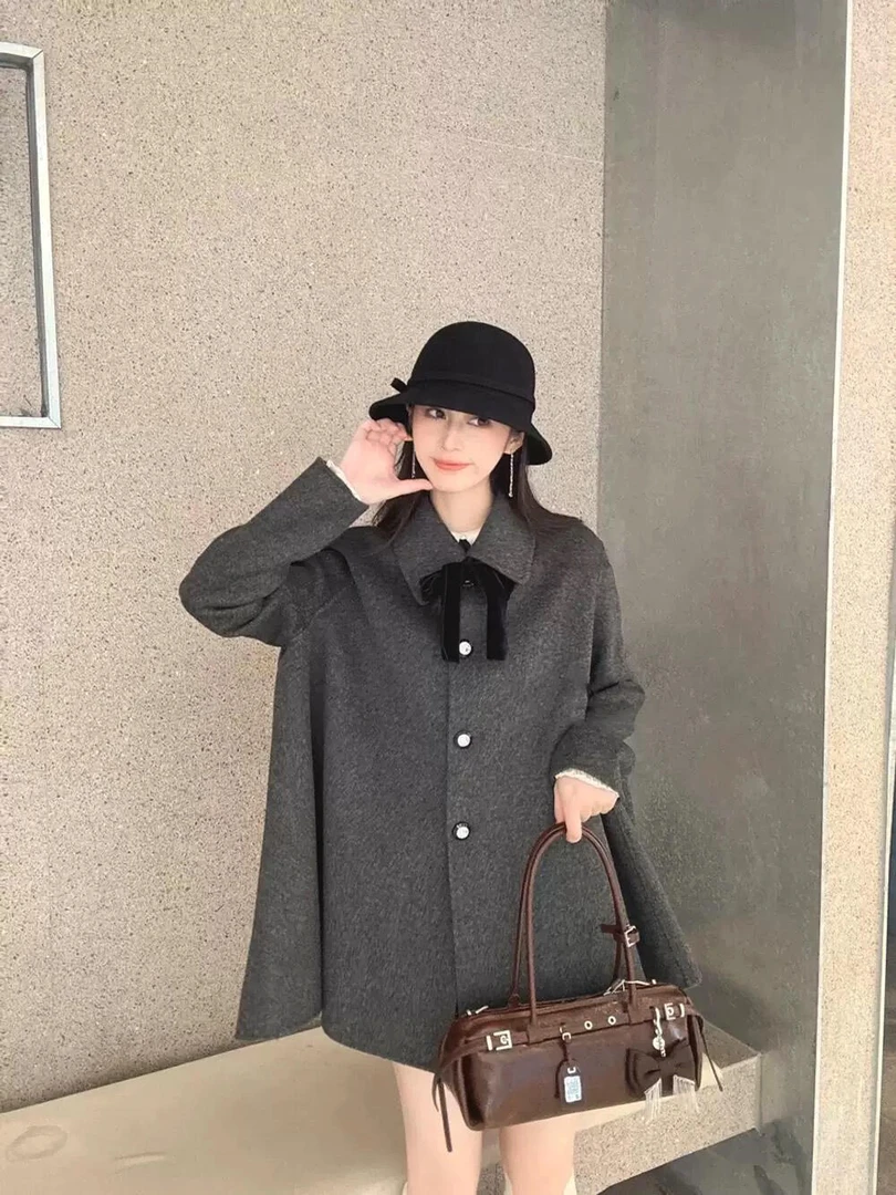 055赵露思同款|卓24年冬款高级感双面呢斗篷大衣千金感披肩外套