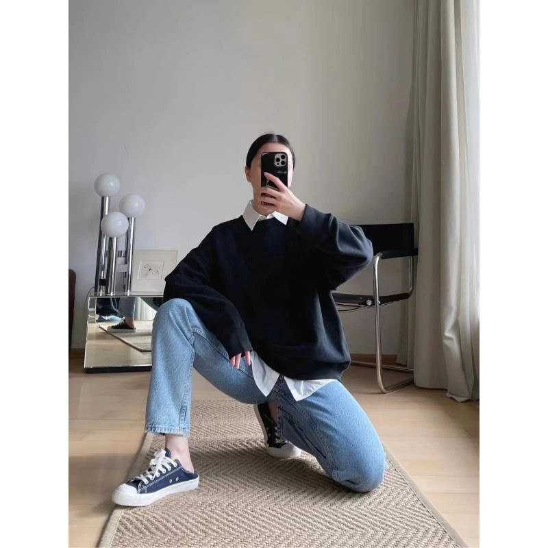 圆领纹针织卫衣MD00061