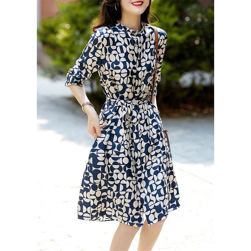 衬衫式连衣裙女新款小众设计感宽松显瘦百搭显瘦裙子6036