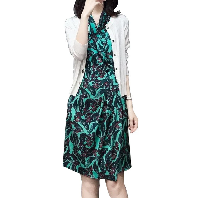 旗袍新款年轻款轻熟风设计感小众裙子改良版碎花连衣裙2358