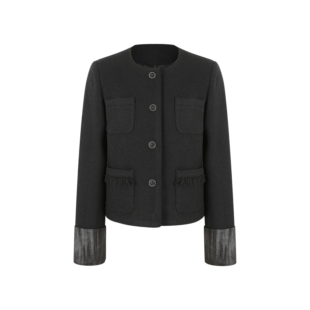 经典小香风夹克女秋冬职场通勤百搭短款外套0104