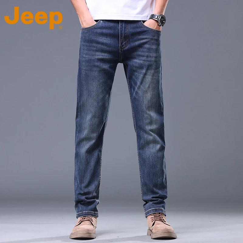 JEEP/吉普牛仔裤男款爆款2025秋季男士新款直筒宽松简约长裤