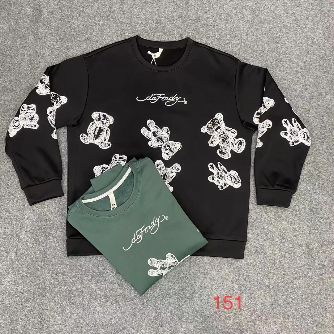 加肥加大时尚印花加绒加厚弹力圆领秋冬款休闲卫衣151百搭潮流