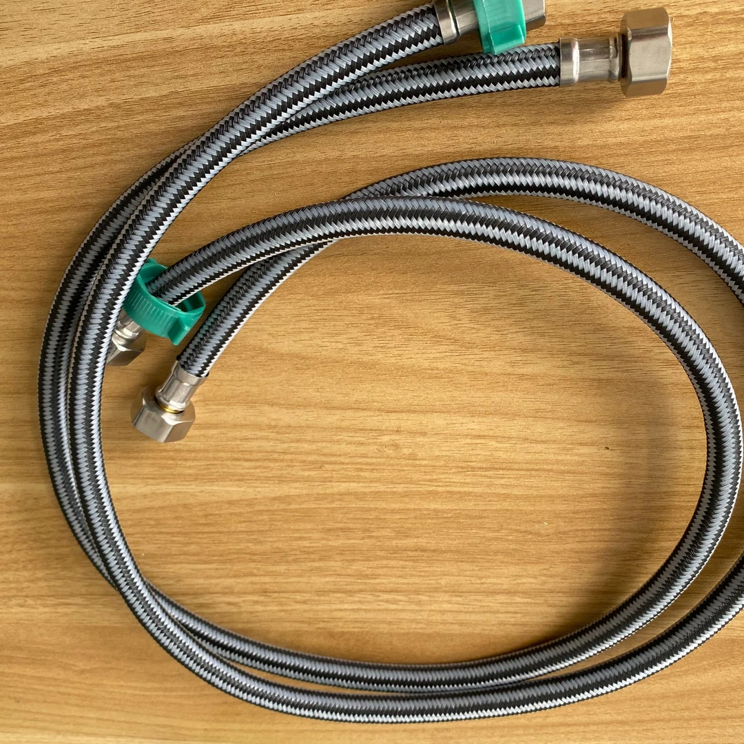 2根防爆耐高压热水器龙头马桶冷热进水软管304不锈钢编织铜帽软管