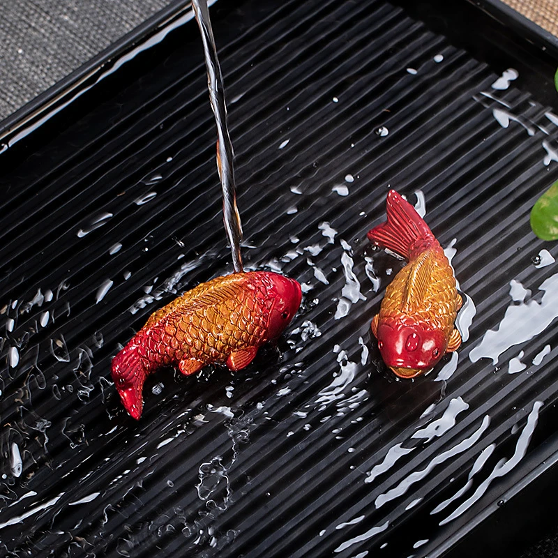 鲤鱼变色茶宠年年有余变色茶宠摆件茶台小锦鱼吉祥物可养金蟾貔貅