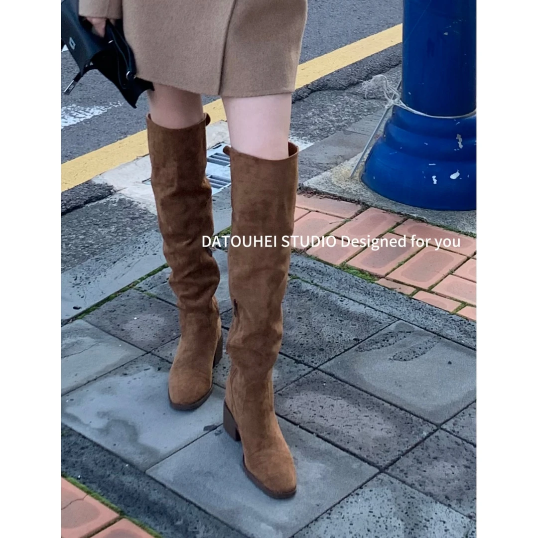 【大头黑STUDIO】2024女秋冬时尚气质高筒靴D224P17738