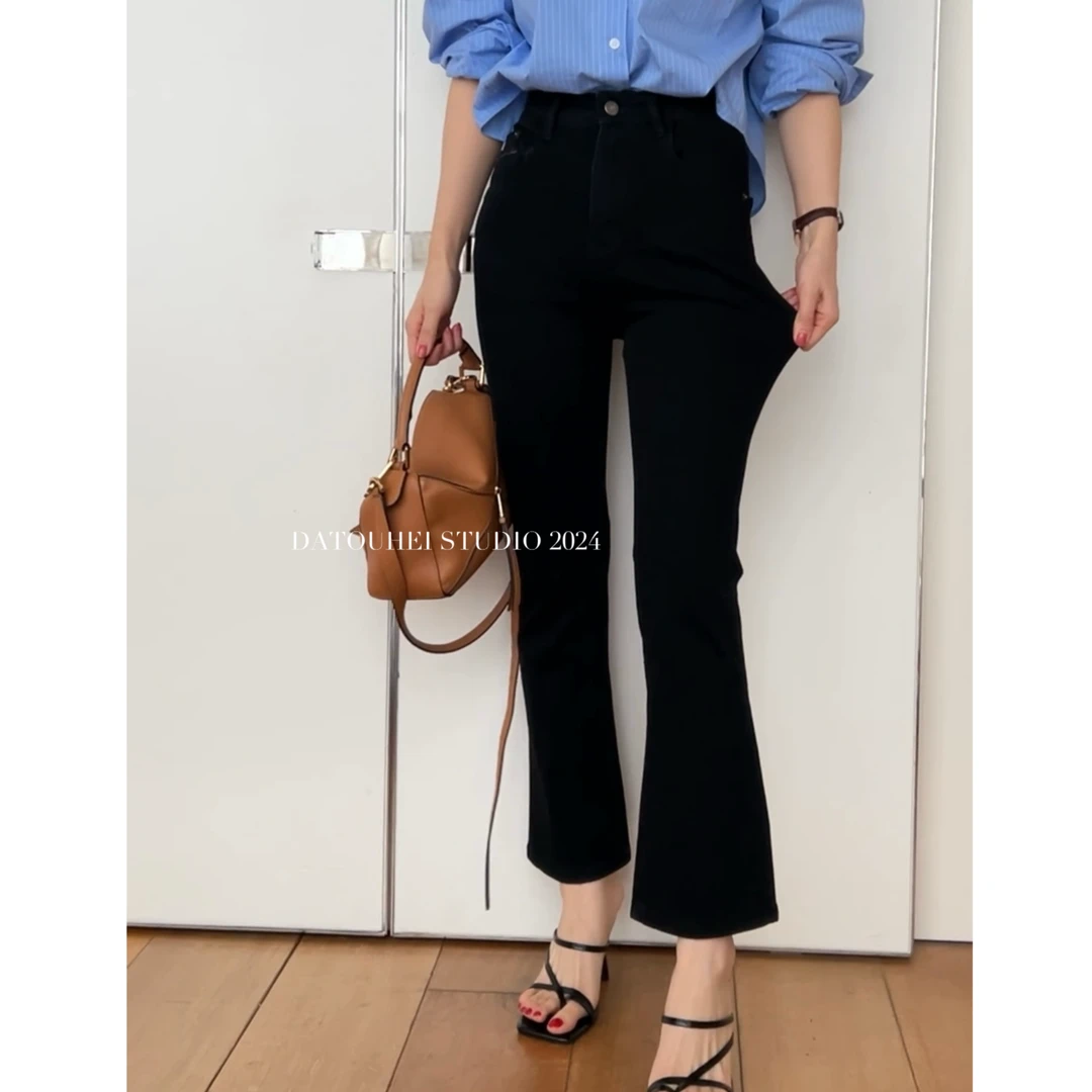 【大头黑STUDIO】2024女春显瘦百搭直筒高腰休闲牛仔裤D224X00817