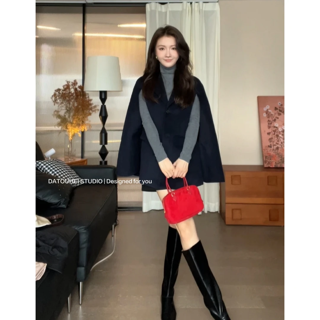 大头黑STUDIO【曼哈顿】2024女秋时尚气质百搭短款外套D224T12161