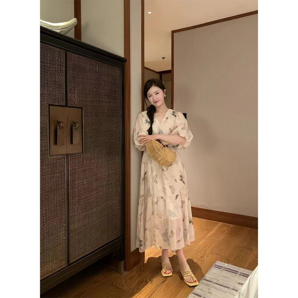 【大头黑STUDIO】2024 春印花时尚连衣裙D224Q01585