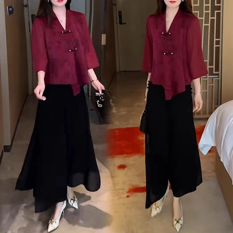 新中式衬衫女2024夏季新款时髦洋气宽松显瘦衬衣遮肚子百搭小衫潮