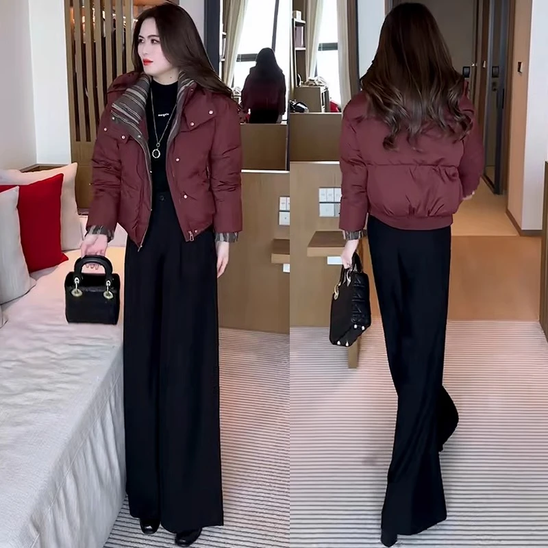 小个子短款羽绒棉服女2024冬季新款时尚气质显瘦减龄加厚保暖外套