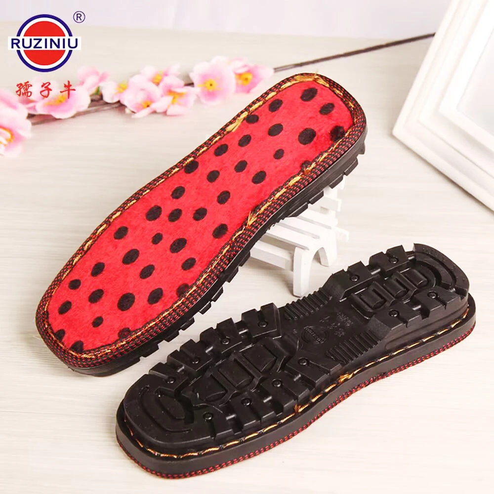 孺子牛鞋底加厚手工毛线编织男女棉鞋拖鞋防滑耐磨橡胶鞋底