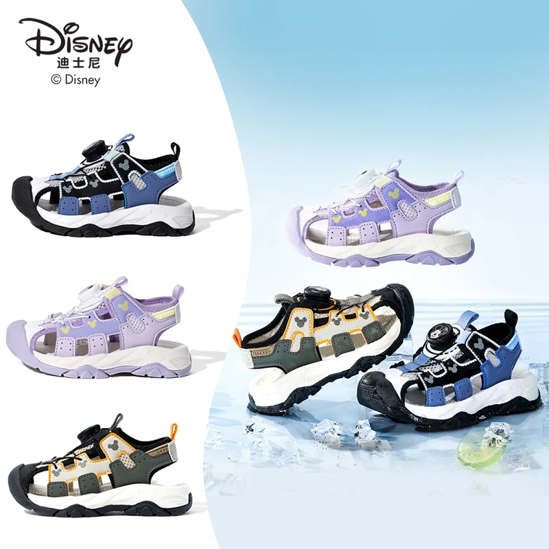 迪士尼2025年夏季儿童透气舒适镂空运动休闲包头凉鞋DS1586878 BG