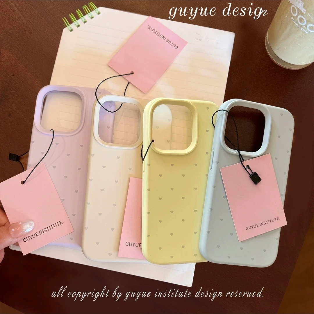 爱心液态硅胶苹果16promax手机壳iPhone15女款小香风14网红12防摔