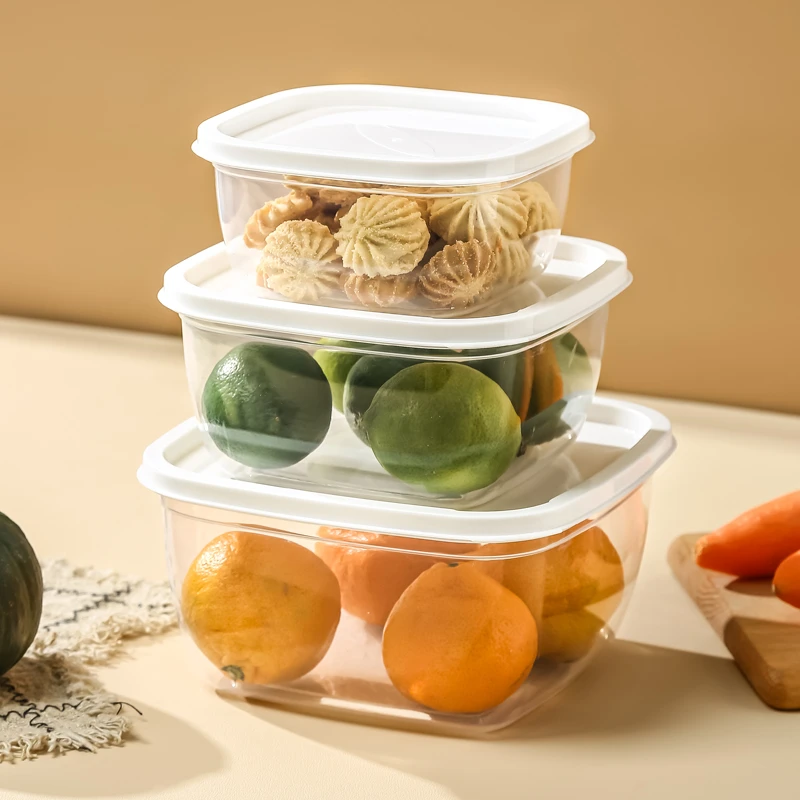 厨房保鲜盒家用冰箱密封收纳盒三件套食品食物蔬菜五谷水果储物盒