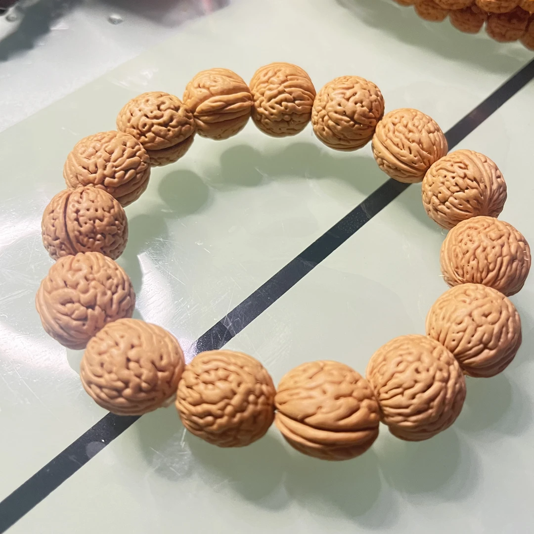 天然野生山桃核密纹脑纹桃核手串