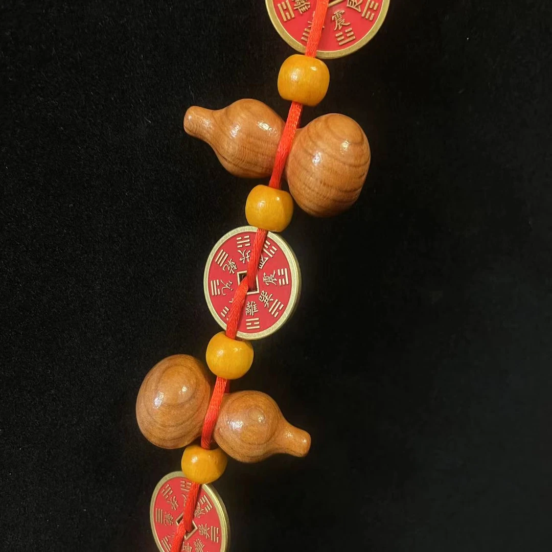 丹茗直发——九紫离火天然桃木串定制款桃木挂饰挂件长50厘米