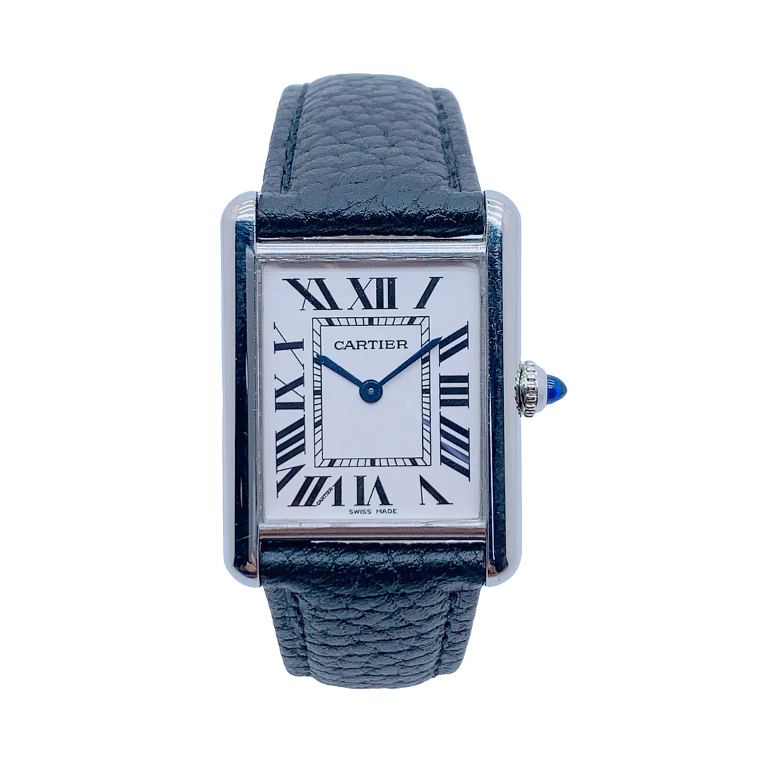 95新 Cartier/卡地亚 51004/B法国坦克石英表/26*33方盘