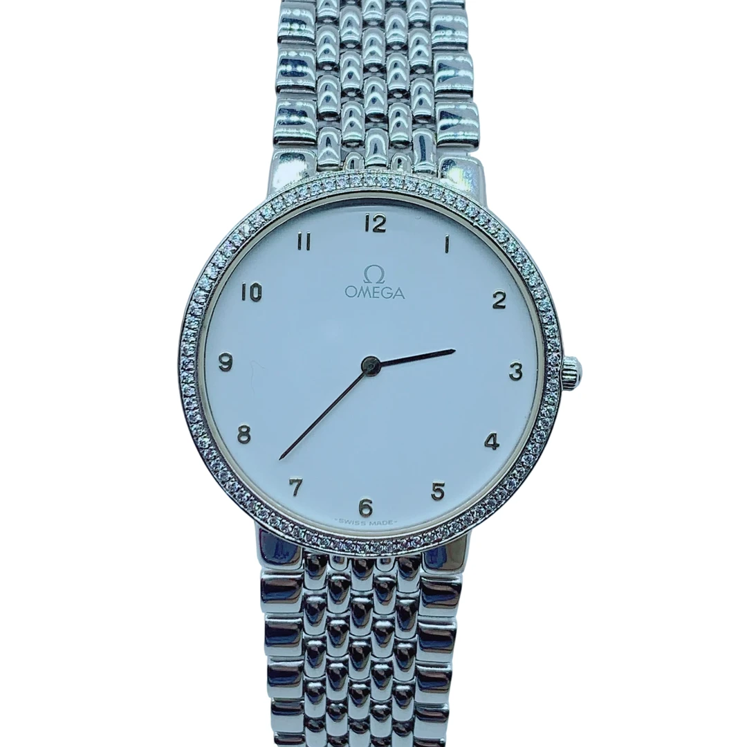95新 Omega/欧米茄 70230/蝶飞系列/女士石英表/33盘/后镶钻