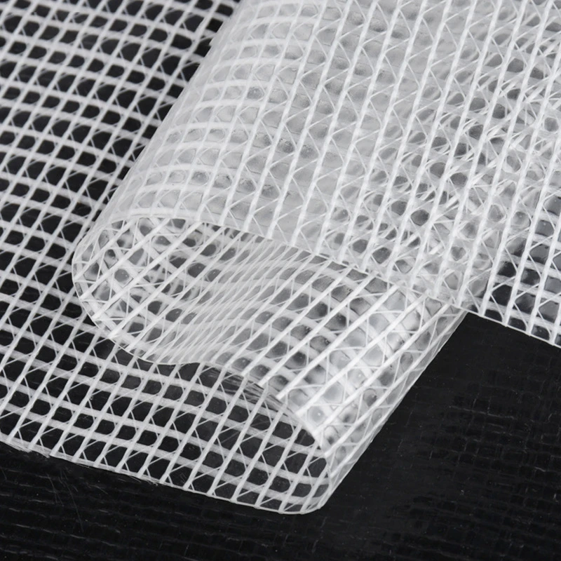 现货供应PVC夹网布透明箱包手袋帐篷面料防水阳台挡板防风透气