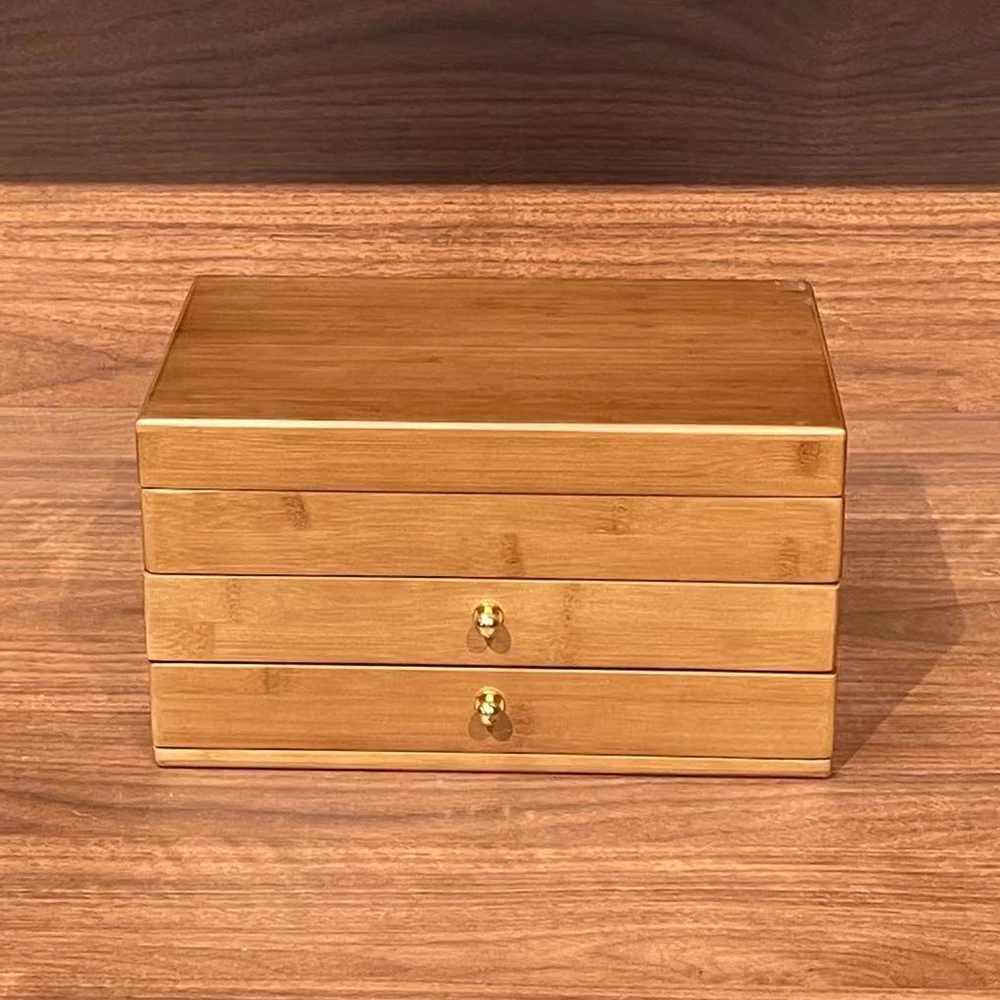 HZ041楠竹抽屉镜子首饰盒