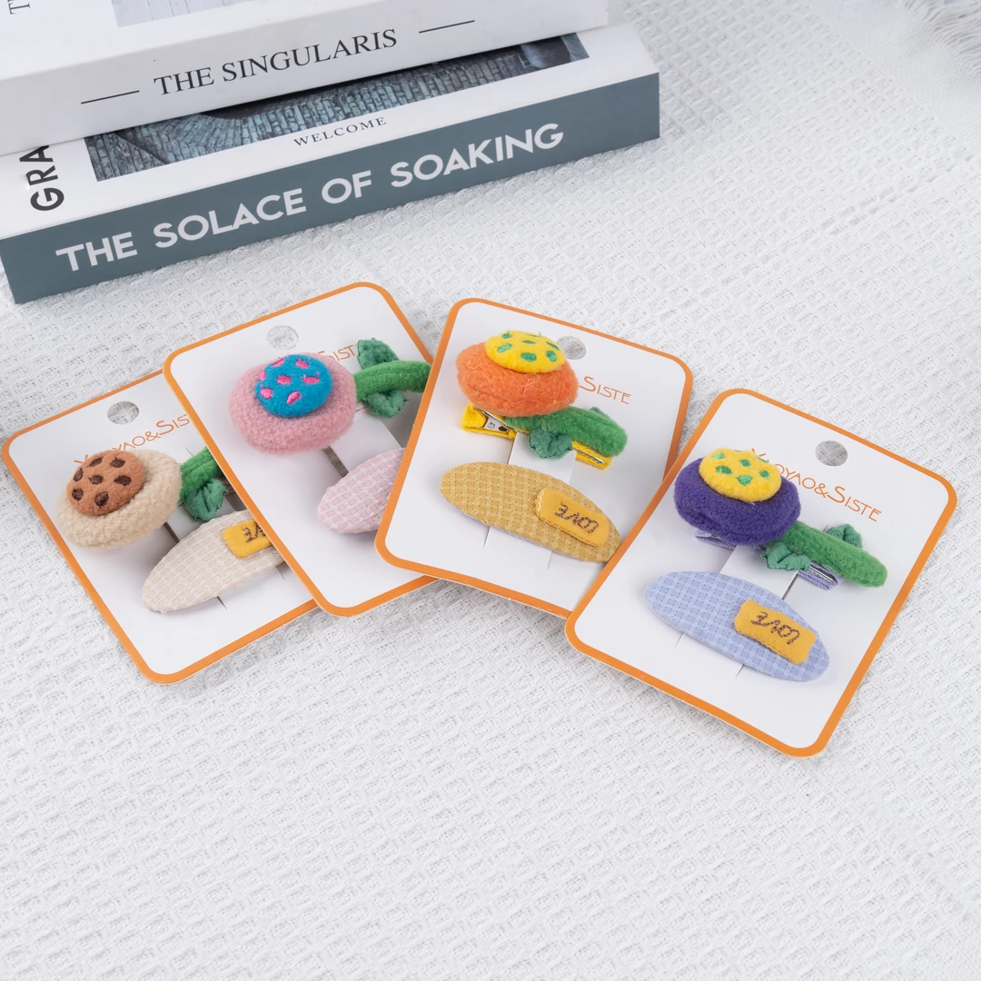 瑶瑶姐姐纯手工韩版 可爱女生小清新呢料仙人掌发夹