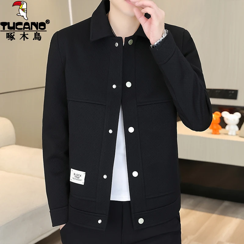 TUCANO/啄木鳥春秋款修身痞帅外套男士时尚休闲简约短款翻领夹克