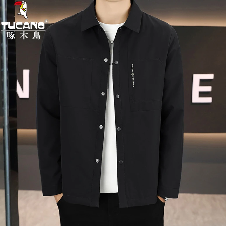 TUCANO/啄木鳥春秋新款拼接休闲男装外套时尚高品质翻领夹克上衣