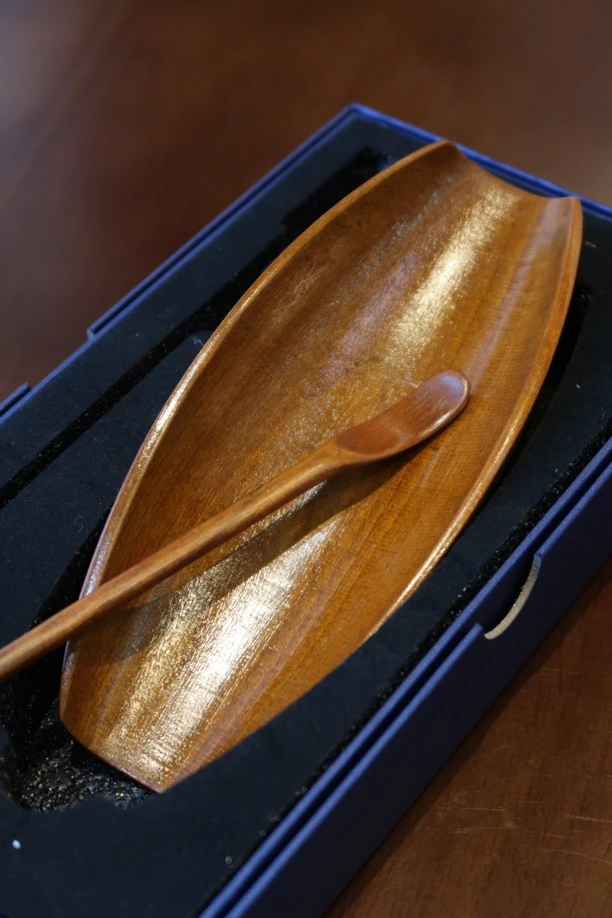 金丝楠木船型茶则