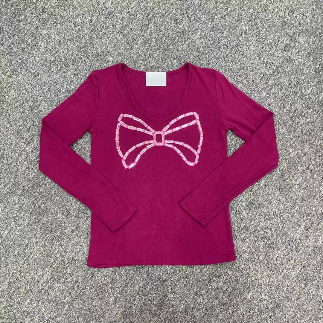 【依诺原创】欧货彩绘钉珠米奇长袖上衣 胸围82衣长56   ZG24304