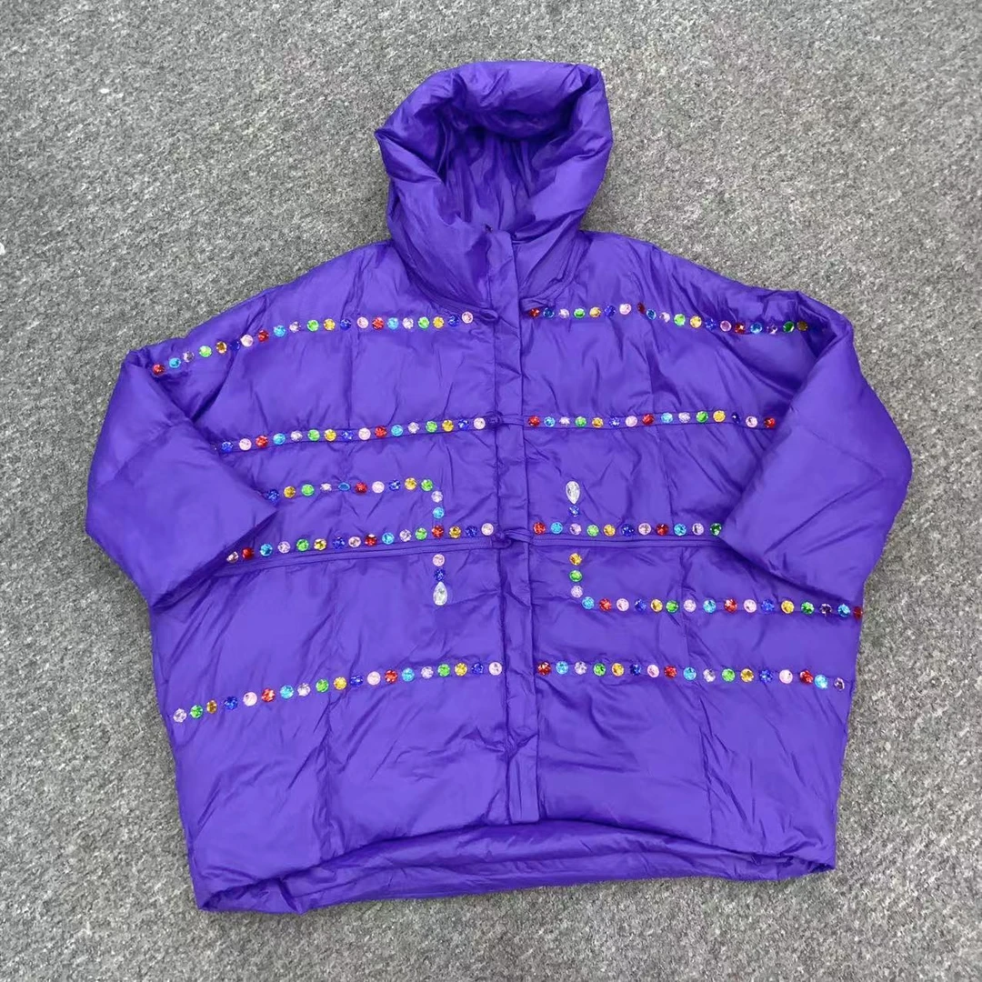 【依诺原创】欧货重工钉珠羽绒服 前衣长73后衣长80胸围182 ZG24431