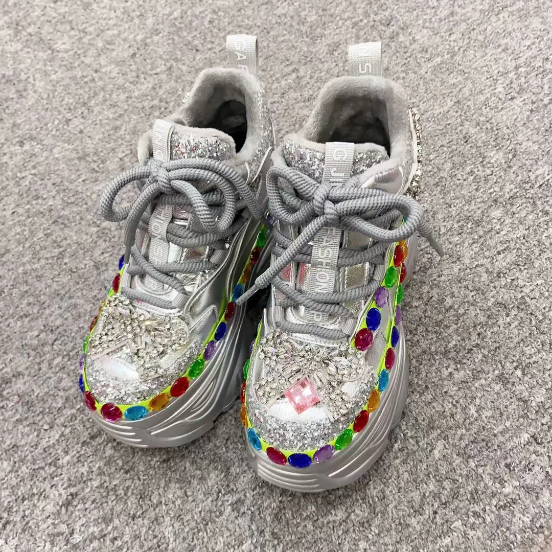 【依诺原创】欧货重工碟结钉珠时尚休闲鞋  跟高9公分  ZG24375