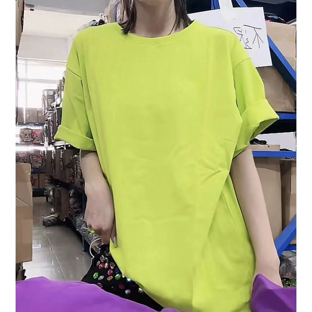 【依诺原创】新款净版纯色短袖   胸围120衣长73   ZG764YN