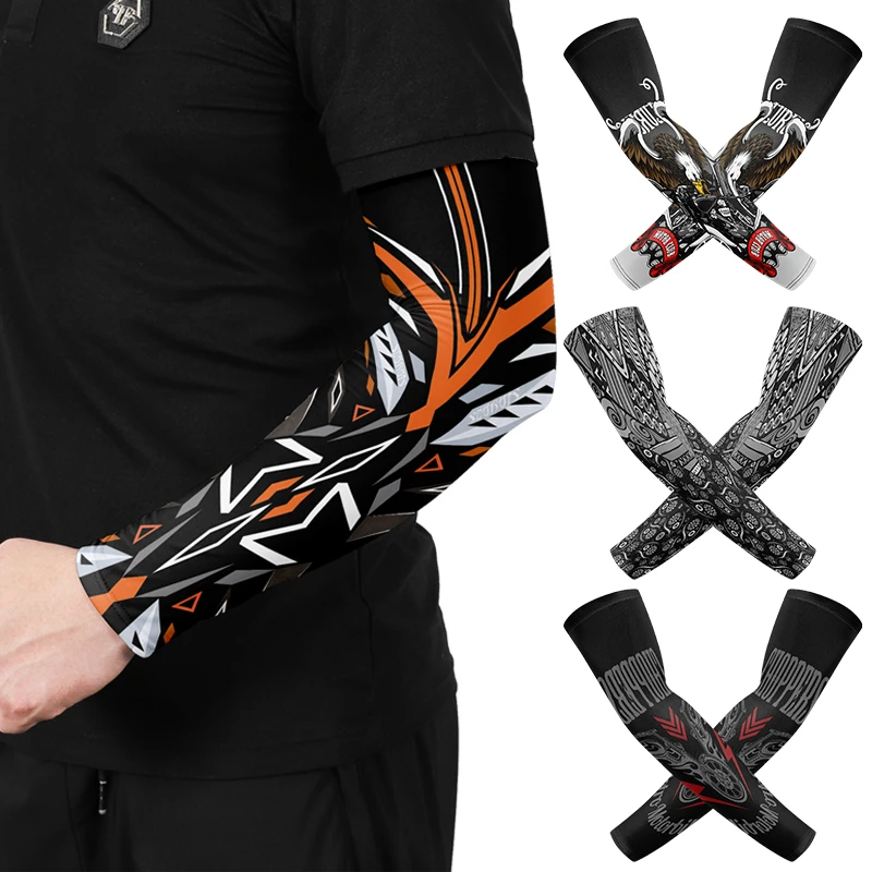 冰丝袖套男摩托机车骑行防晒冰袖哈雷复古钓鱼防紫外线护臂套袖女