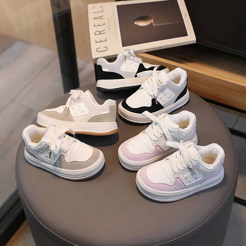 童鞋儿童鞋儿童鞋子女童鞋子儿童潮鞋小白鞋休闲加绒百搭冬季棉鞋