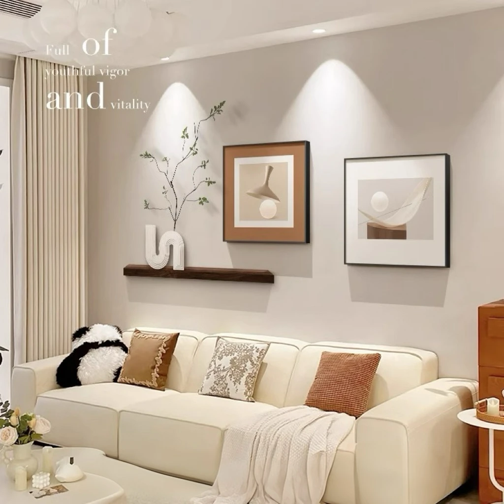 莫兰迪客厅装饰画轻奢高级感电视沙发背景墙挂画2024新款餐厅壁画