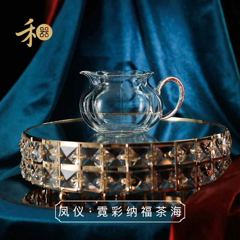 禾器凤仪·霓彩纳福茶海 高硼硅 玻璃公道杯 建议容量：280ml