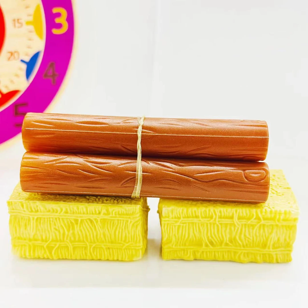 木材玩具草料包塑料仿真儿童玩具沙盘摆件早教