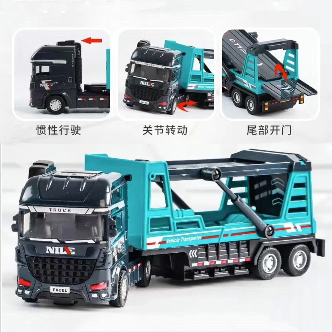 惯性运输车大卡车运拖车儿童男孩载货玩具车模型