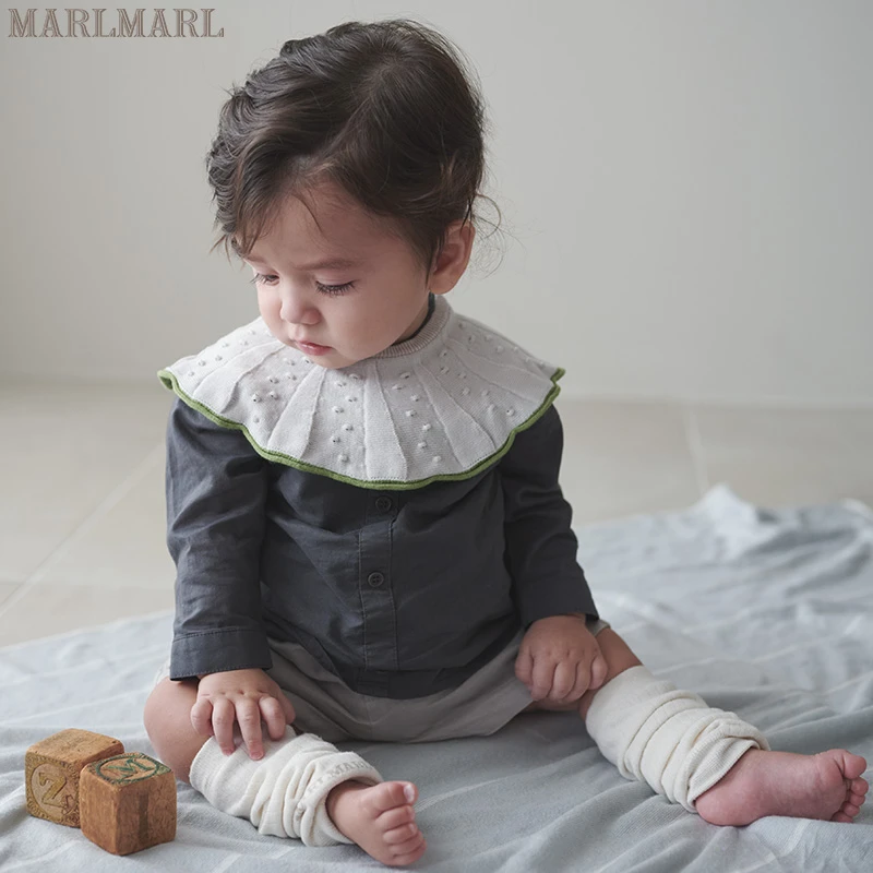 MARLMARL男宝女宝围兜口水巾辅食饭兜新生婴儿礼物amu05新绿